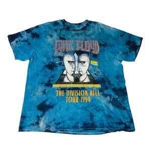Pink Floyd Division Bell Tour 1994 Tie Dye‎ Blue Graphic T-Shirt Size Large